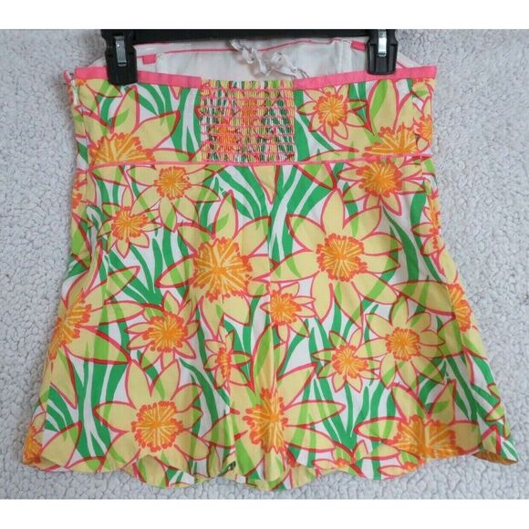 Womens Lilly Pulitzer Cael Top Poplin Tube Top 4 Multi-Color Floral Size 6 - Picture 2 of 7